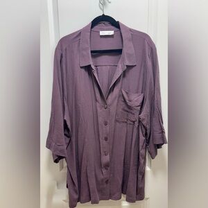 ADDITION ELLE plum cotton blouse. 2X - Brand New